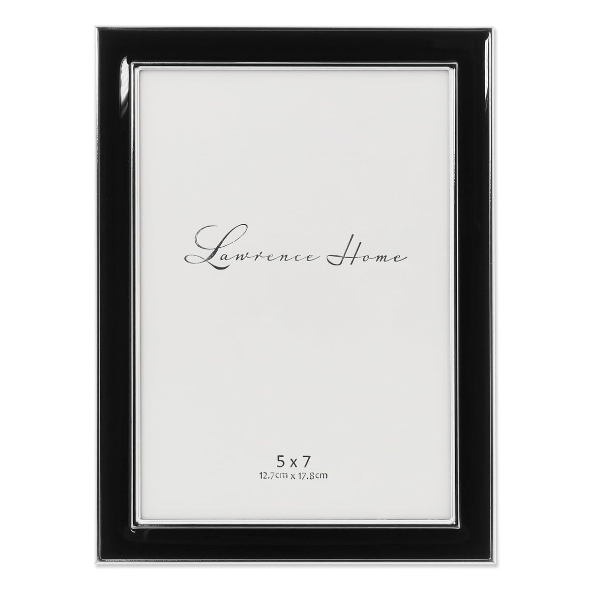 Lawrence Frames Marco de Fotos Metal con Esmalte Blanco - Negro - 12,7 x 17,78 cm (5x7 pulg.)