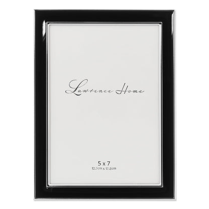 Lawrence Frames Marco de Fotos Metal con Esmalte Blanco - Negro - 12,7 x 17,78 cm (5x7 pulg.)