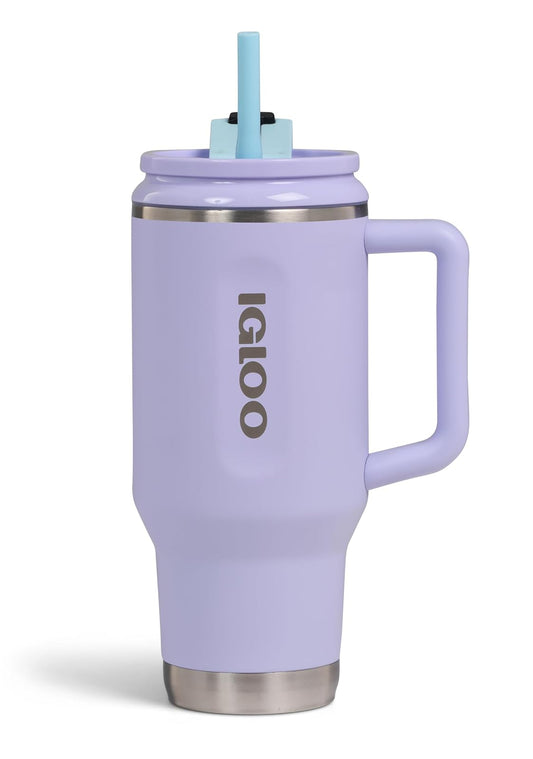 IGLOO Taza térmica Travel Mug 32 - Taza de viaje aislada, vaso de acero inoxidable, color morado, 0,95 L para camping, coche, barco y ocio
