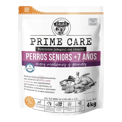 Prime Care Alimento para Perros Senior (+7 Años) Razas Medianas y Grandes 4 kg