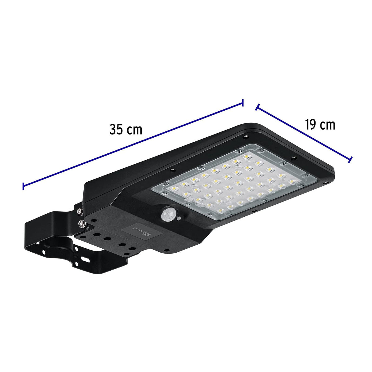 Volteck SUB-901L, Luminario suburbano LED 8 W con panel solar, luz blanca fría 6500K, IP 65, color negro