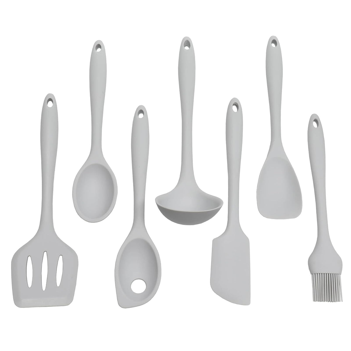 Chef Craft Cucharón de cocina de silicona premium, 28,6 cm, gris