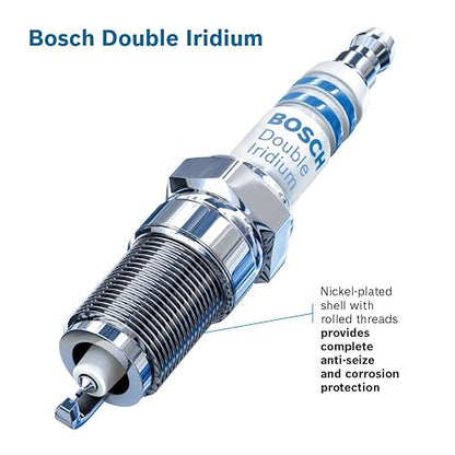 Bosch - Bujía de doble iridio 9616, vida útil hasta 4 veces más larga (paquete de 4)
