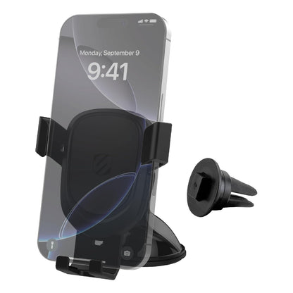Scosche GHVWD 3 en 1 Soporte Universal para teléfono con Ventosa para salpicadero de Automóvil y camión, Parabrisas/Montaje de ventilación, Soporte de teléfono Ajustable de 360°, Soporte para teléfono