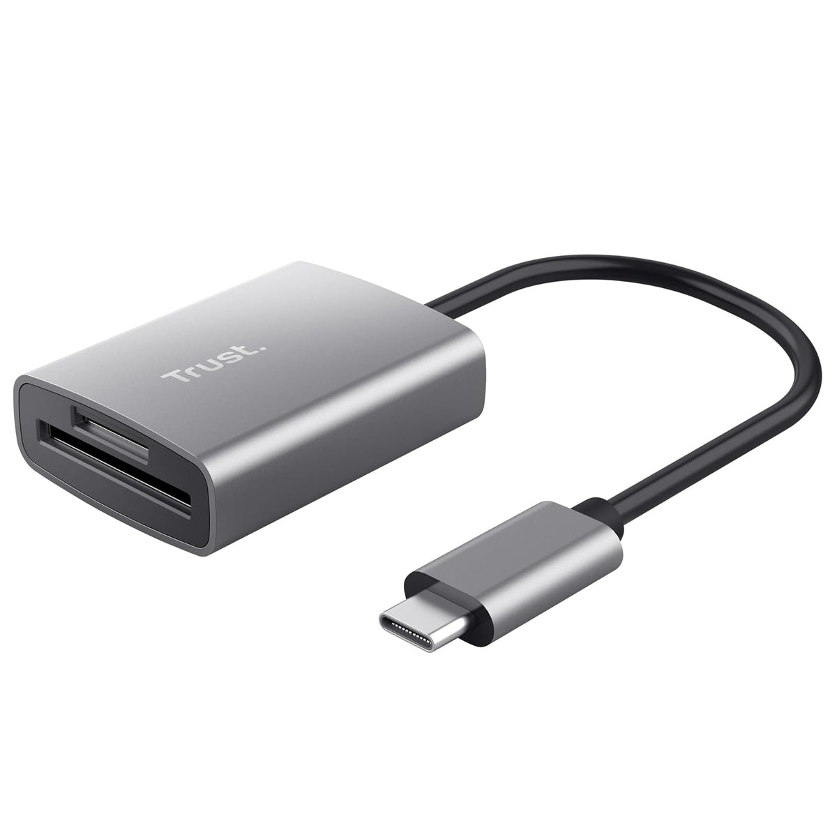 Trust Dalyx Lector de Tarjetas USB-C – Rápido USB 3.2 Gen 1, Compatible con SD/MicroSD/SDHC/SDXC hasta 2 TB, Velocidad 104 MB/s, para PC, MacBook, Laptop y Chromebook