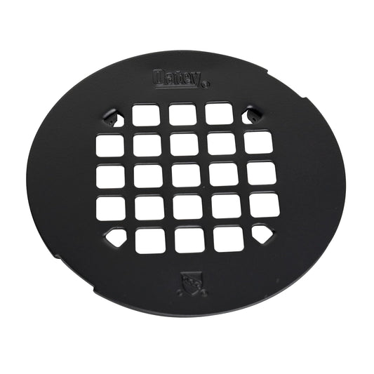 Oatey Universal 4-1/4" Colador de Ducha Redondo Snap-Tite, Negro Mate