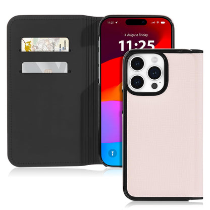 Kate Spade New York - Kate Spade Nueva York - Funda Tipo Cartera para iPhone 15 Pro, Compatible con Carga inalámbrica - Vitela pálida con Negro