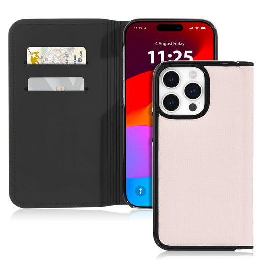 Kate Spade New York - Kate Spade Nueva York - Funda Tipo Cartera para iPhone 15 Pro, Compatible con Carga inalámbrica - Vitela pálida con Negro