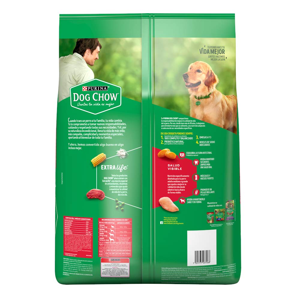 Purina - Cat Chow Comida para Gato, Adulto, Deli Mix, 15.0 kg + Dog Chow Comida para Perros Adultos Medianos y Grandes con Extralife 7.5kg