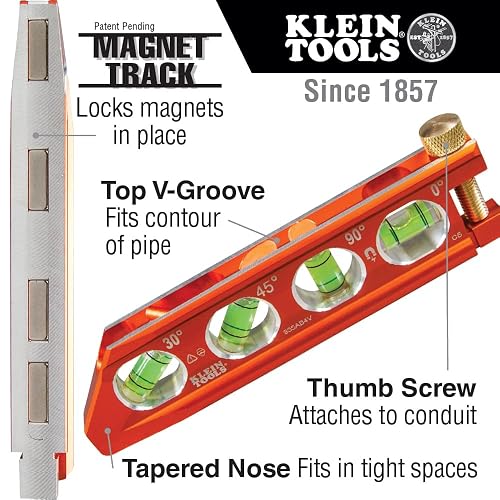 Klein Tools 80073 - Kit de destornillador de escariado con escariador de conducto, destornillador de ajuste de conducto y escariado y nivel magnético, 3 piezas