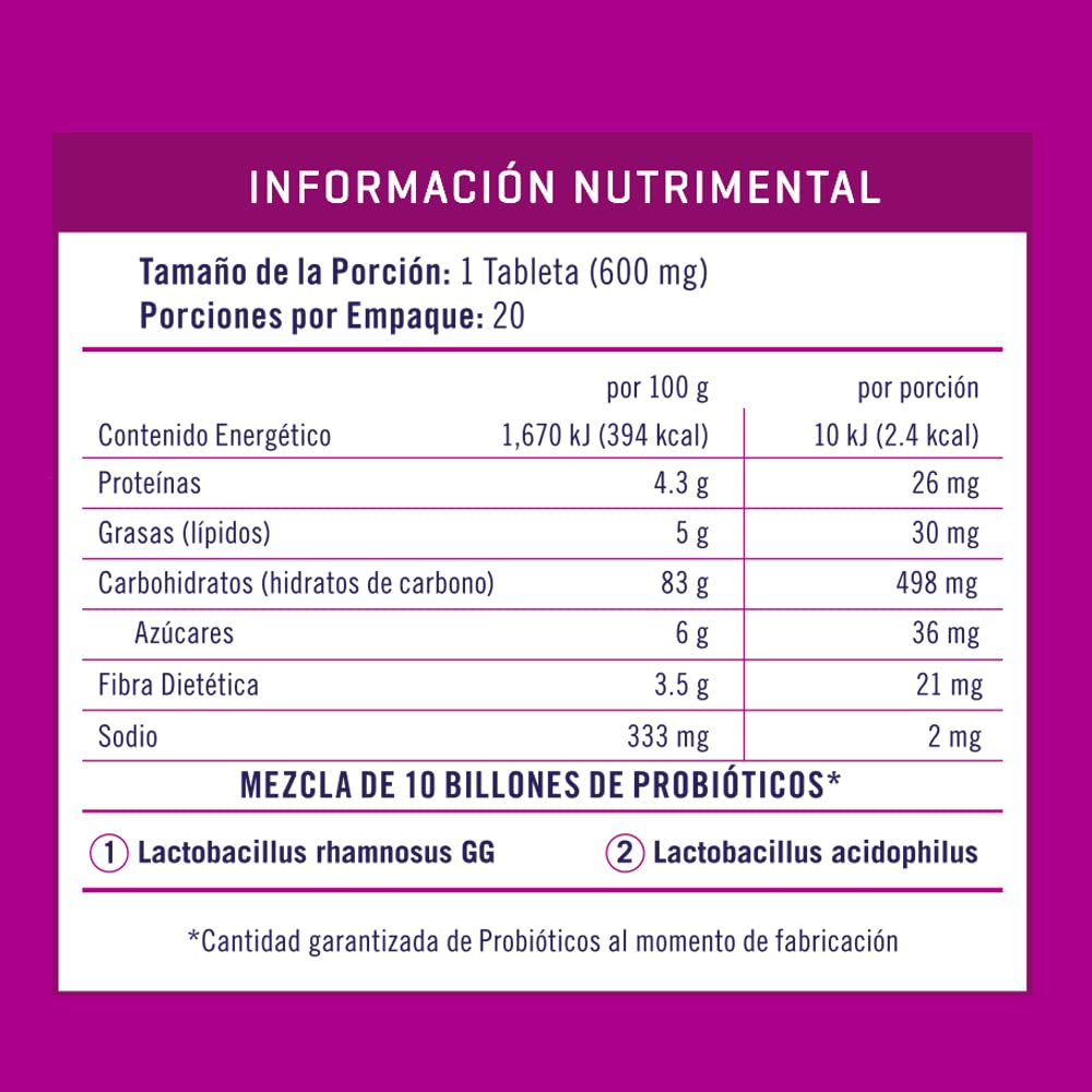 PROBIOTIX KIDS, 10 Billones de Probióticos, Tabletas Masticables Sabor Moras, Equilibra el Sistema Digestivo