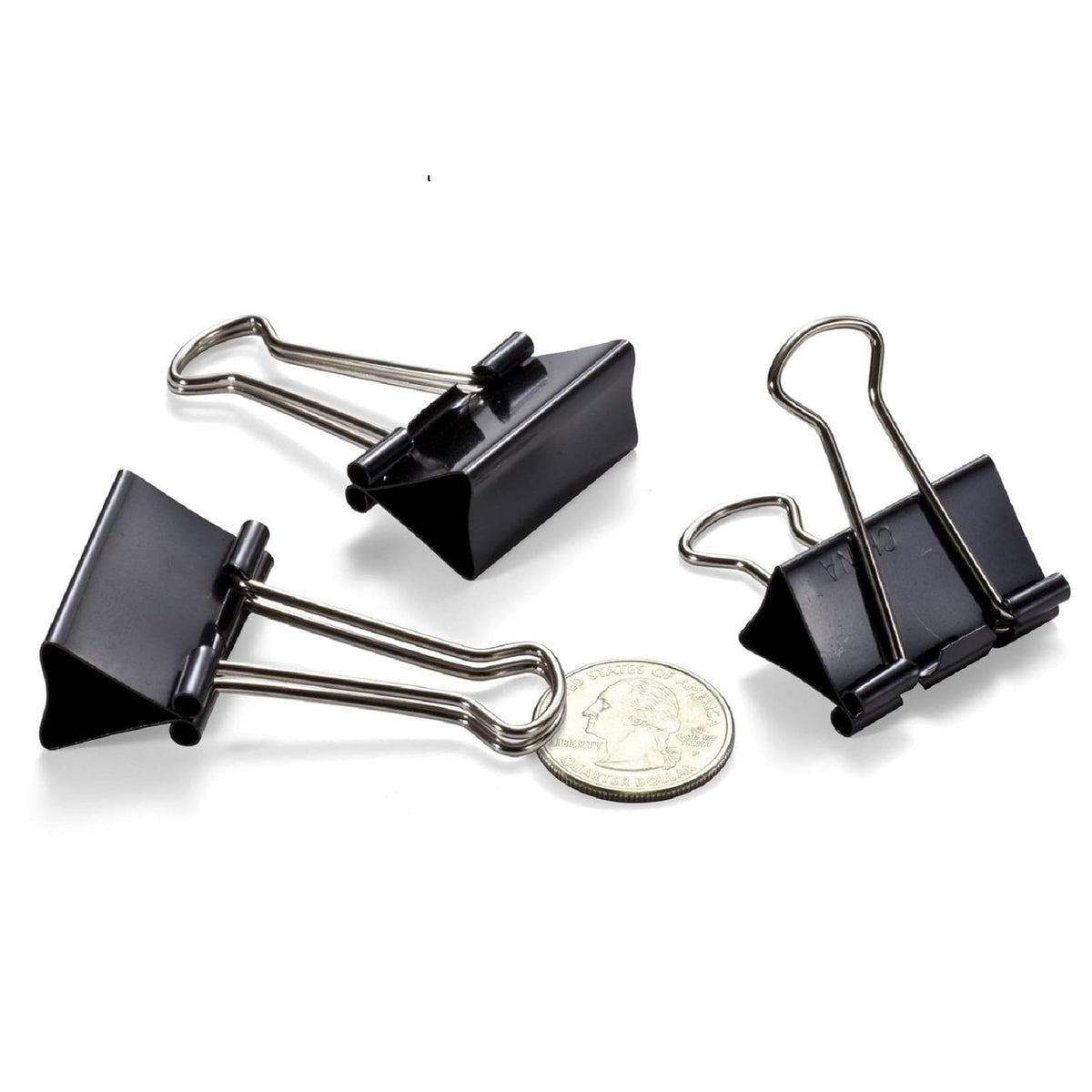 Officemate Clips medianos para carpeta, color negro, 12 unidades (paquete de 12)