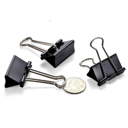 Officemate Clips medianos para carpeta, color negro, 12 unidades (paquete de 12)