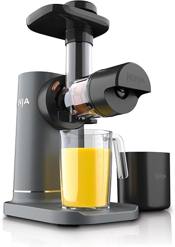 Ninja NeverClog Exprimidor de Prensa en Frío Control de Pulpa JC151 | NeverClog sin Atascos | Control de Pulpa a Tu Gusto | Jarra 710ml + Contenedor 1L