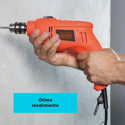 BLACK+DECKER Taladro Rotomartillo 3/8” (10mm), 550W, 2900 RPM, TB550