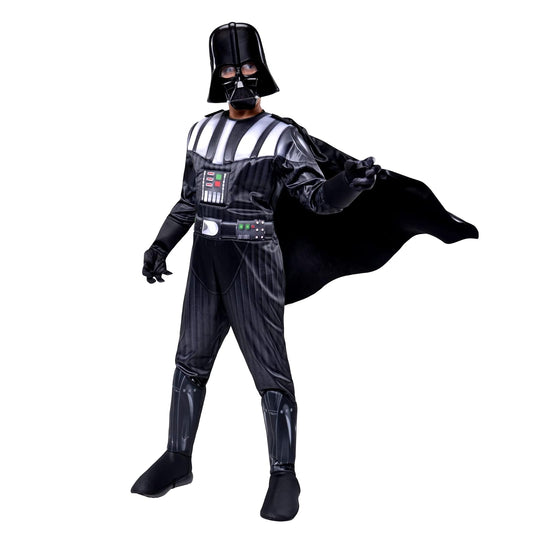 Star Wars Darth Vader - Disfraz oficial de lujo juvenil – overol acolchado con guantes, capa desmontable y máscara de plástico (S) Multi