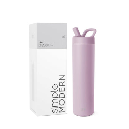 Simple Modern Botella de Agua Infantil Mesa 475 ml Forest con Popote - 0.7 Litros - Lavender Mist