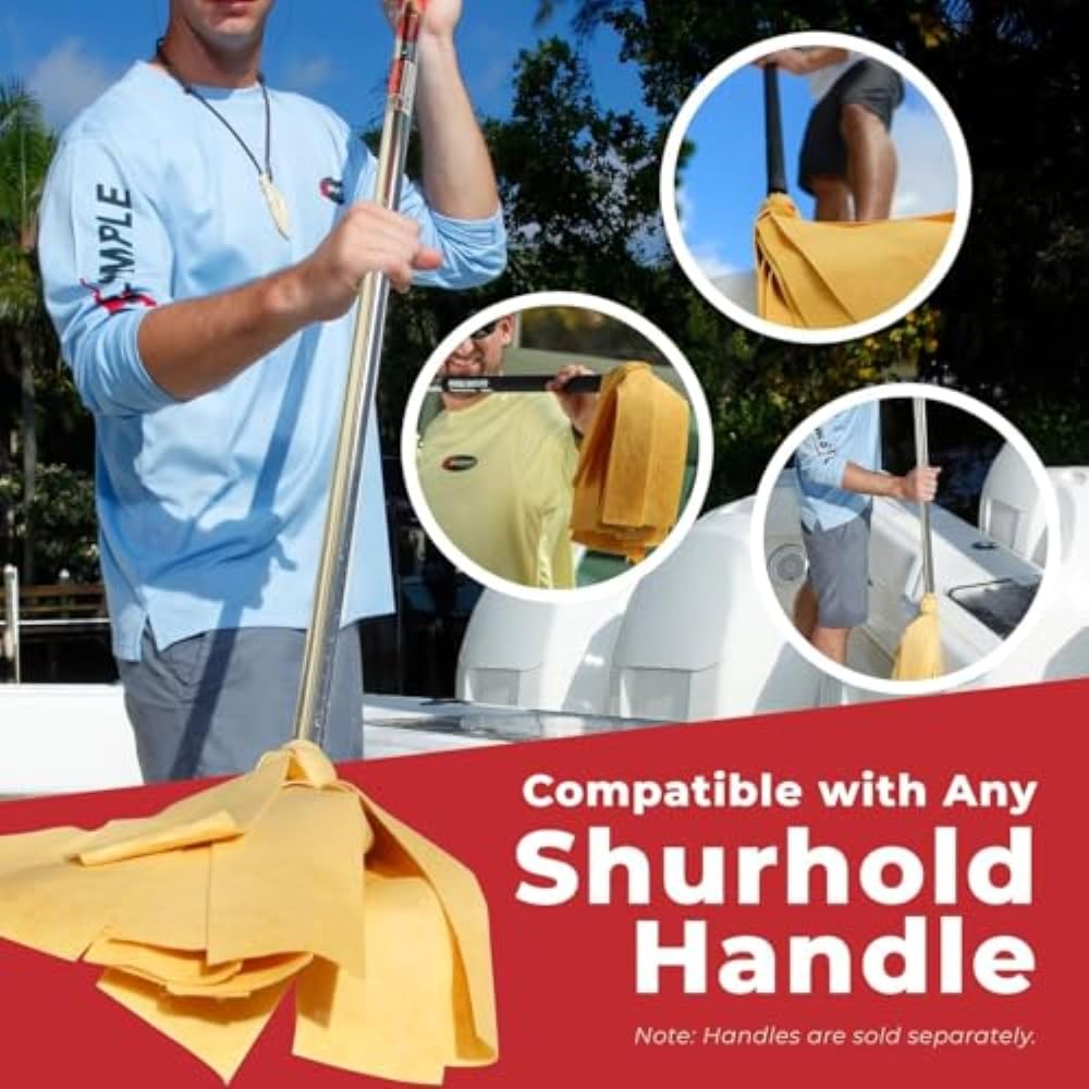 Shurhold - Mopa Resistente de Lujo con Tiras de PVA Altamente absorbentes de 2 7/8 Pulgadas de Ancho, se Puede Fijar a Todas Las Asas