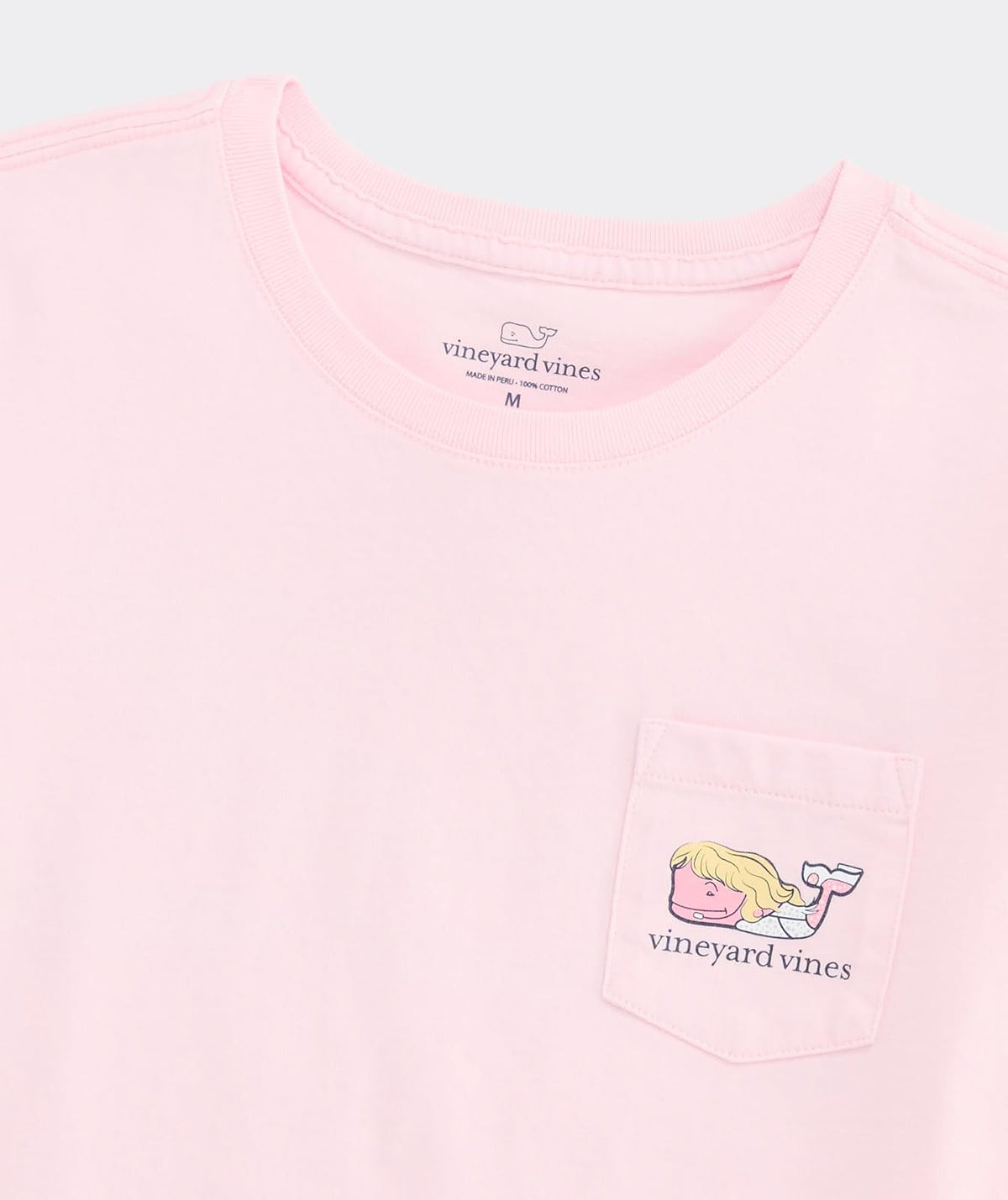 Vineyard Vines - Playera de Manga Corta con Bolsillo para niñas, Bebida Rosa