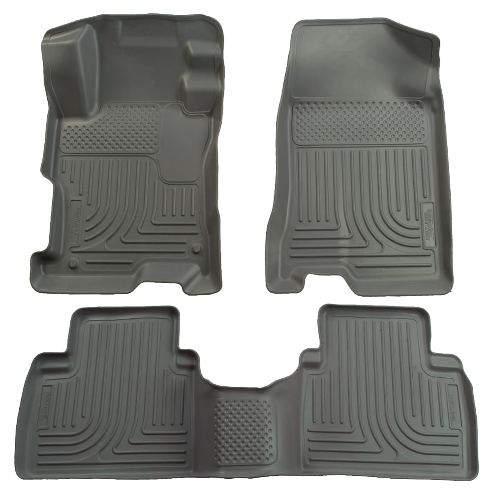 Husky Liners Weatherbeater - Alfombrillas para Honda Civic 2006-2011 de 4 Puertas | Fila Delantera y 2da, 3 Piezas, Gris - 98412