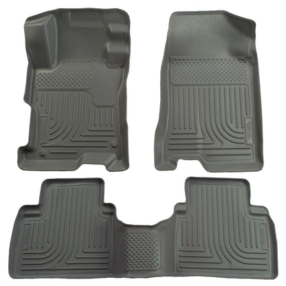 Husky Liners Weatherbeater - Alfombrillas para Honda Civic 2006-2011 de 4 Puertas | Fila Delantera y 2da, 3 Piezas, Gris - 98412