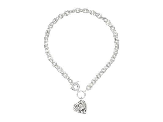 GUESS Collar básico con colgante de corazón de graffiti