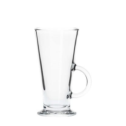 Borgonovo Conic Milk - Juego De 6 Tazas De Vidrio 280 ml Taza Transparente Cristal Elegantes para Restaurantes, Fiestas, Café Set 6 piezas