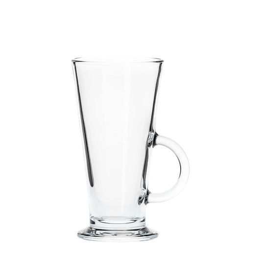 Borgonovo Conic Milk - Juego De 6 Tazas De Vidrio 280 ml Taza Transparente Cristal Elegantes para Restaurantes, Fiestas, Café Set 6 piezas