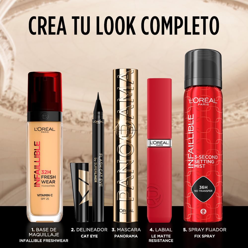 L´Oréal Paris base de maquillaje líquida de alta cobertura, Infallible 32h Freshwear Tono 100, 30ml