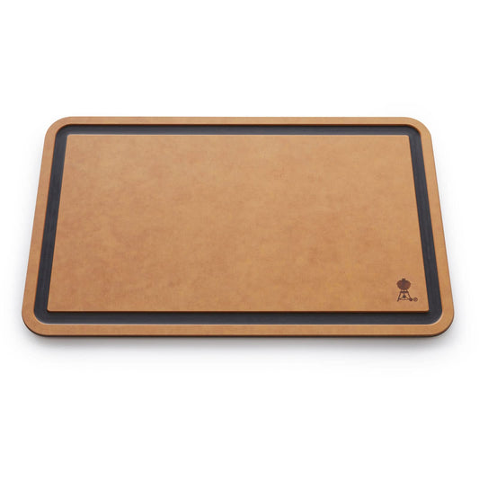 Weber Tabla para Cortar de Madera de Alta Densidad | 45 x 0.8 cm, bordes ranurados, compatible con SmokeFire EX4 y EX6