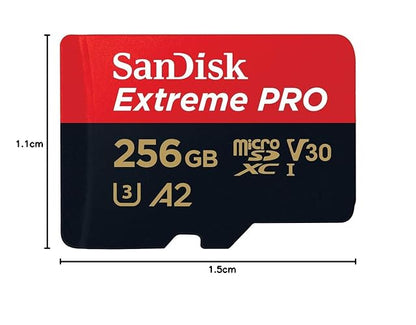 SanDisk Tarjeta microSDXC Extreme Pro de 256 GB + Adaptador SD + RescuePRO Deluxe, hasta 200 MB/s, con Rendimiento de aplicación A2, UHS-I, Clase 10, U3, V30