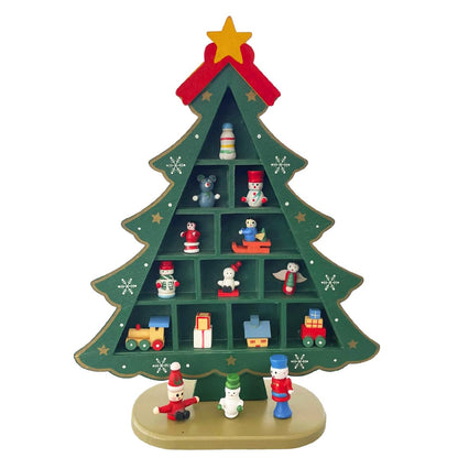 Running Decora | Árbol de Navidad de Madera con cajones | Navidad Decoración | Adornos Navideños | Color Verde | 28 cm