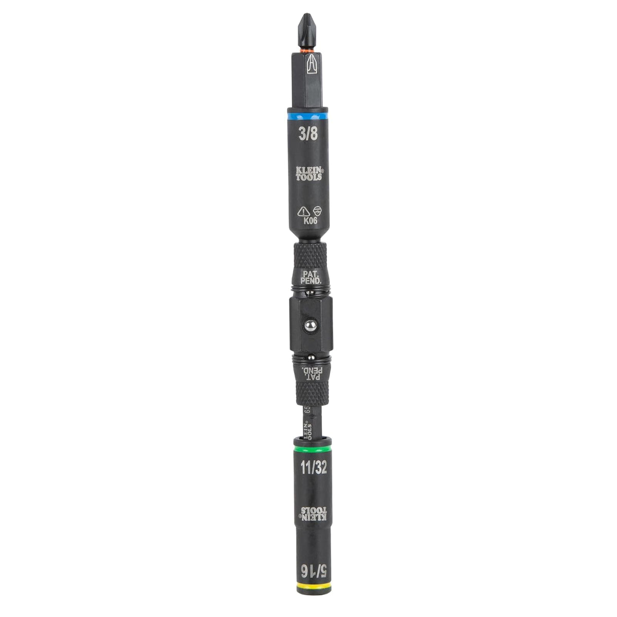 Klein Tools 32528HD KNECT 10 en 1 driver con clasificación de impacto, destornillador de puntas múltiples/destornillador de tuercas con tamaños de enchufe abatible de pozo profundo para fontanería y