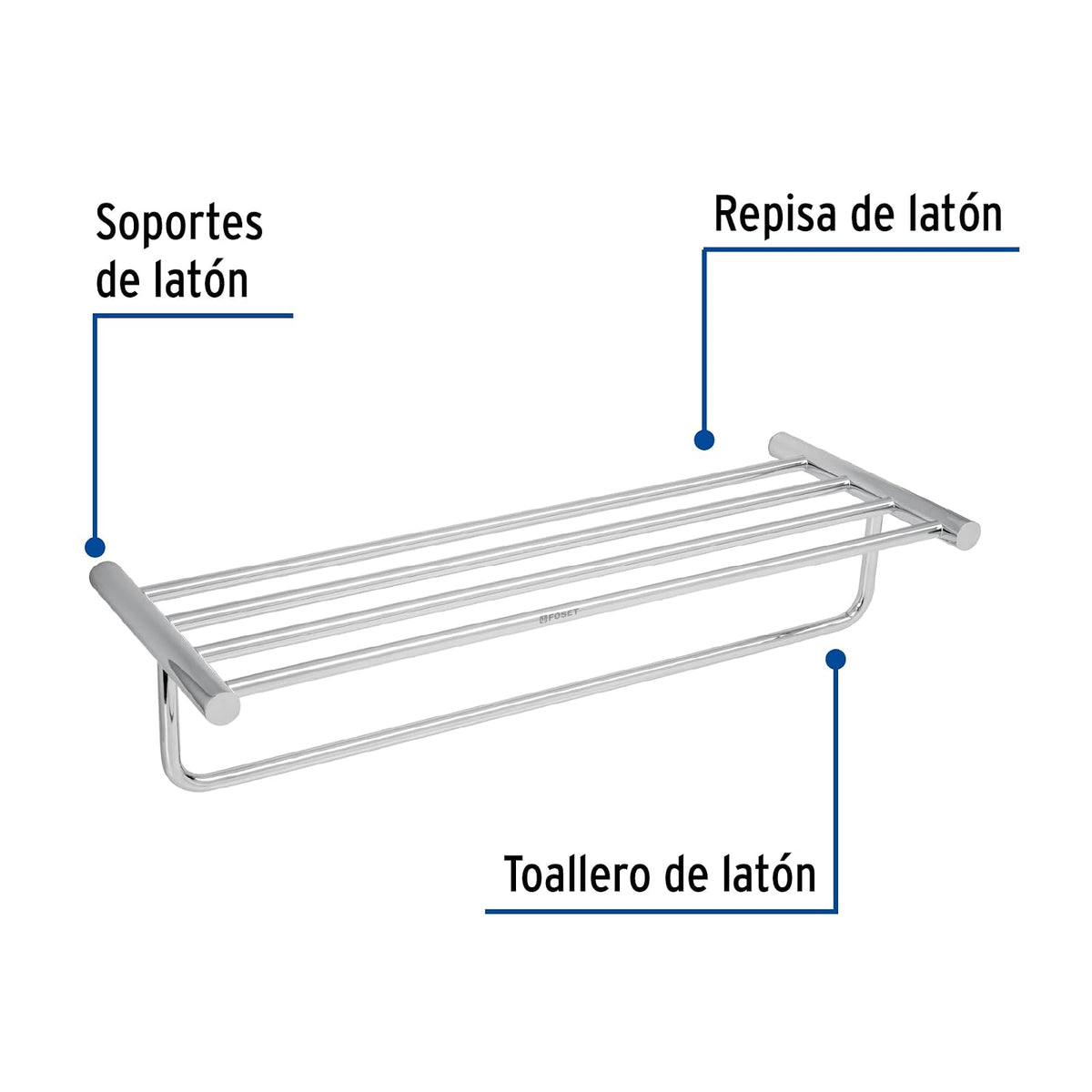 Foset Element ELA-78, Toallero repisas portatoalla, cromado