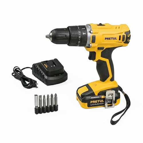 PRETUL ROTI-20P2, Rotomartillo/destornillador 1/2", 20V con 1 batería de 2Ah