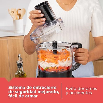 Black+Decker Procesador de Alimentos 8 Tazas Ensamblaje Fácil, FP4342-0BDLA | 2 velocidades más función pulso con 850W de potencia