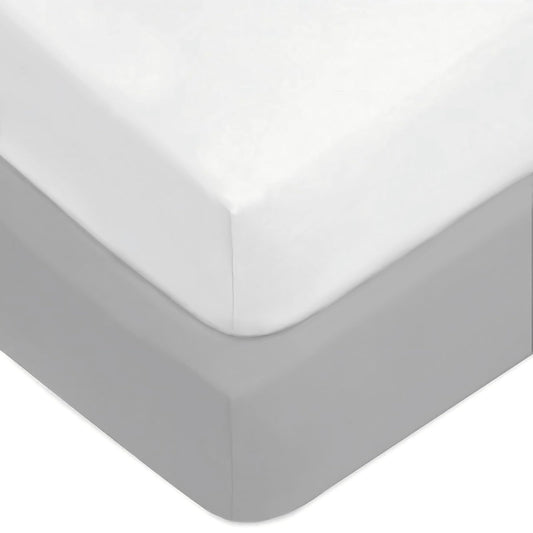 American Baby Company - Juego de 2 sábanas bajeras para cuna de 28 x 52 pulgadas, 100% poliéster microfibra ultrasuave, blanco/gris, para niños y niñas, se adapta a colchones de cuna y cama para niños