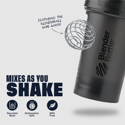 BlenderBottle Classic V2 - Botella coctelera perfecta para batidos de proteínas y pre entrenamiento, 28 onzas (paquete de 2), negro y azul marino