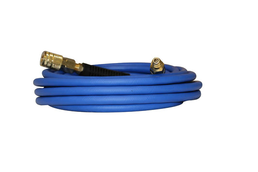 California Air Tools HFH25.25 Hybrider Flex Manguera de aire híbrida de 1/4 pulgadas de 25 pies con accesorios de aire de conexión rápida, azul