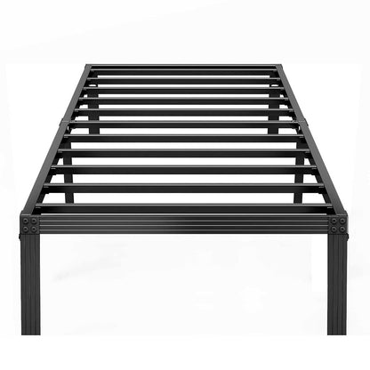 ZIYOO - Marco de Cama Individual de 14 Pulgadas, Plataforma de Acero Resistente, Antideslizante, Sin Somier, Fácil Montaje, Silencioso, Negro