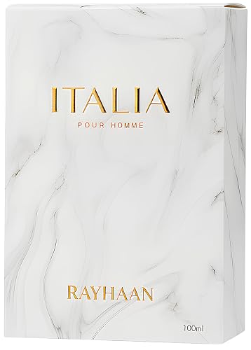 Rayhaan Italia – Citrus, Spicy, Aromatic, Sweet – Eau de Parfum Long-Lasting Fragrance for Men, 3.4 Ounce / 100 ml