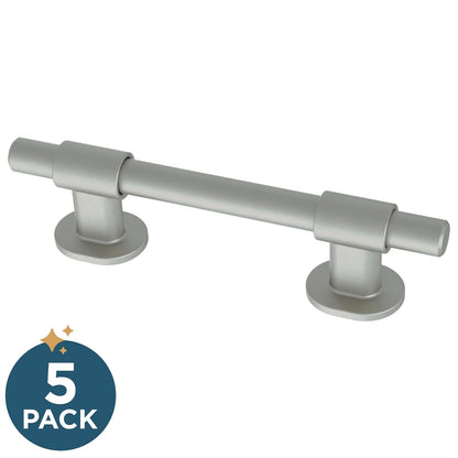 Franklin Brass Adjusta-Pull Francisco (paquete de 5) tiradores ajustables para cajón/manijas de gabinete de 1-3/8 pulgadas a 4 pulgadas, agujero central de níquel satinado mate, puerta de cocina