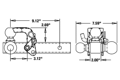 Buyers Products 1802279 tri-ball Hitch con pintle gancho