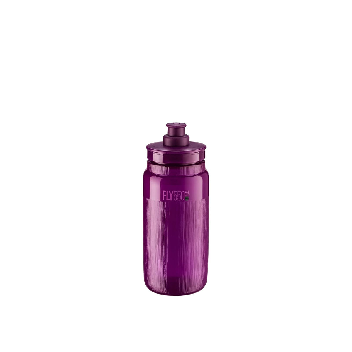 Elite Fly Tex - Botella de agua para ciclismo, 550 ml, color morado transparente, ultraligera, sin BPA, fácil de apretar para carretera, MTB y grava