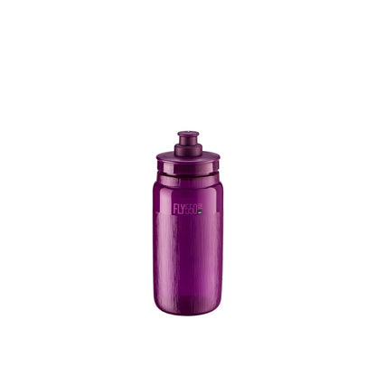 Elite Fly Tex - Botella de agua para ciclismo, 550 ml, color morado transparente, ultraligera, sin BPA, fácil de apretar para carretera, MTB y grava