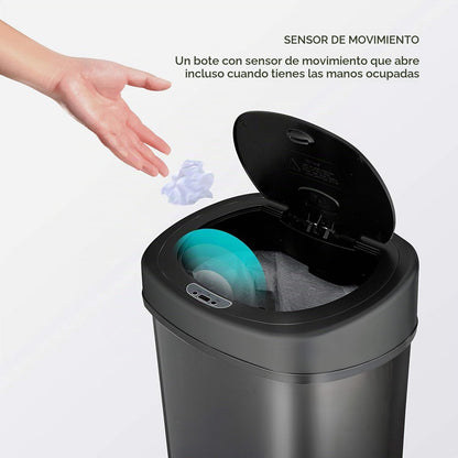 Ninestars DZT-50-9BK Stainless Steel Motion Sensor Gallon Trash Can, 3.2 Ltrs/50 Gallons, Black