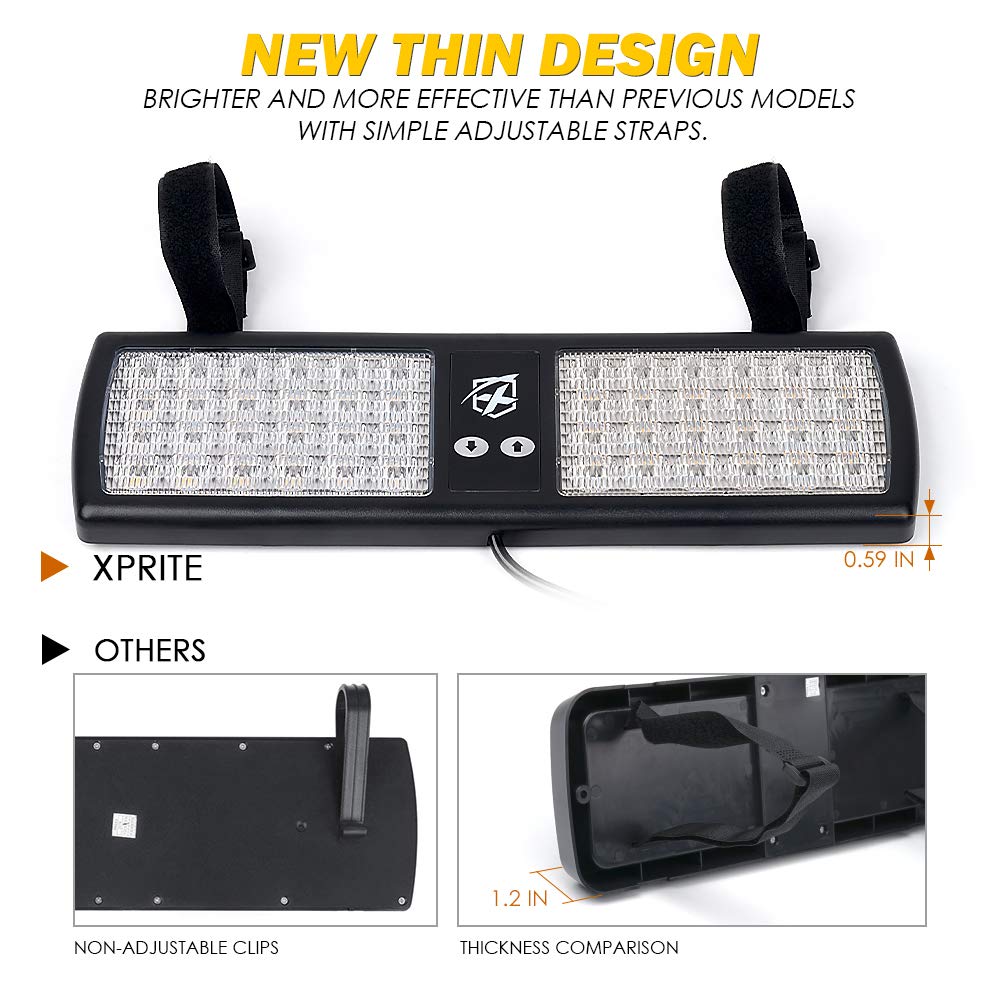 Xprite luces intermitentes estroboscópicas con visor LED ámbar blanco para camiones