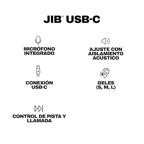 Skullcandy Jib USB-C Wired Earbuds with Noise Isolating Fit - Plasma | Wired Connection, In-Ear Fit, In-Line Microphone Call and Track Control for iPhone Android, Custom Fit with Ear Gel Sizes