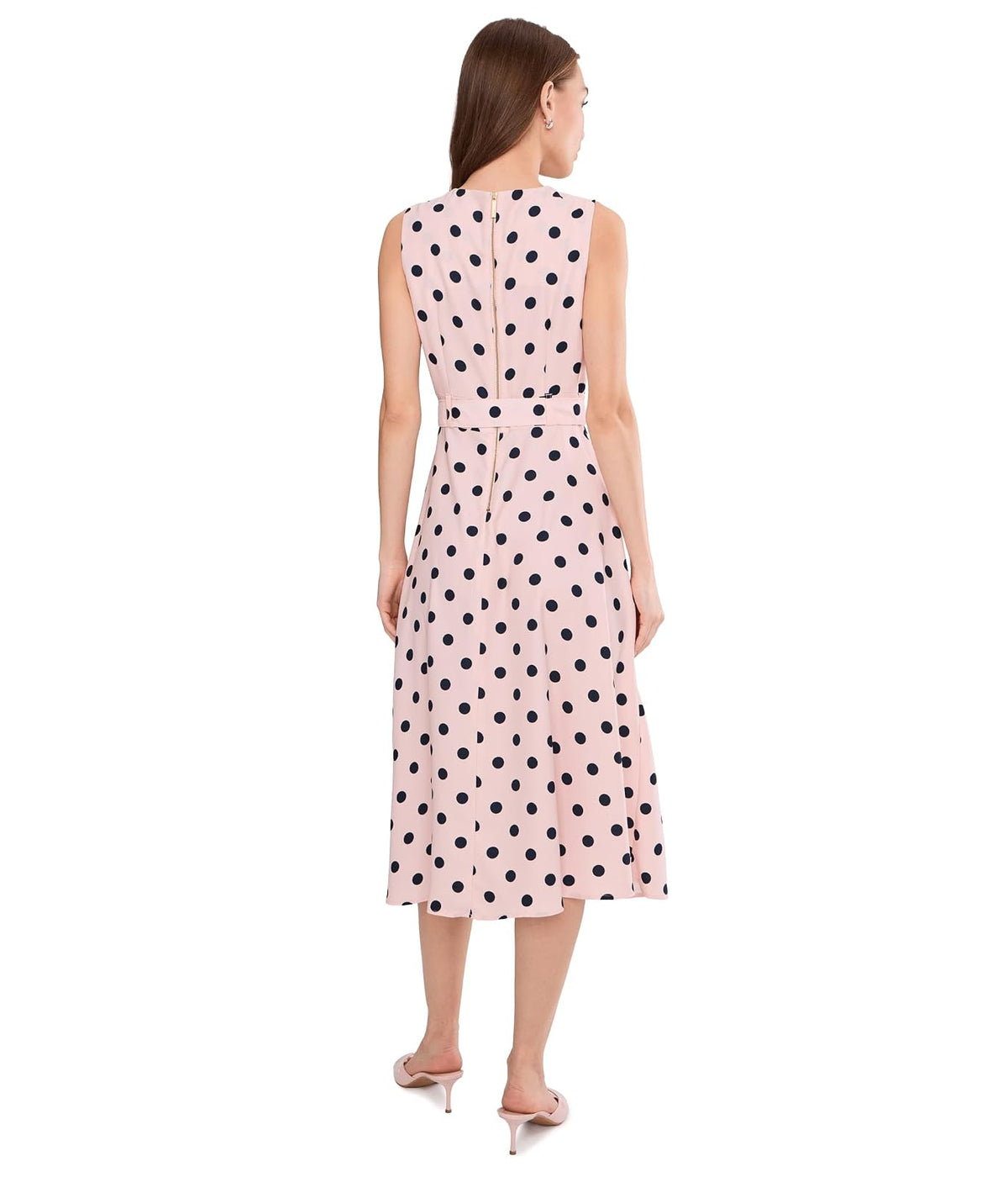 Calvin Klein Vestido Midi sin Mangas con cinturón. Vestido para Mujer