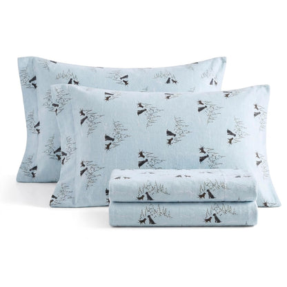 Eddie Bauer Dog Friends - Juego de sábanas de Franela, Cabaña, Dog Friends, Doble, 1, 1
